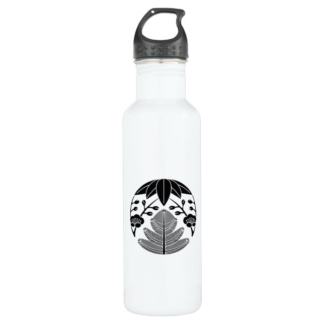 Pine bamboo ume stainless steel water bottle (Front)
