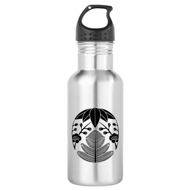 Pine bamboo ume stainless steel water bottle (Front)