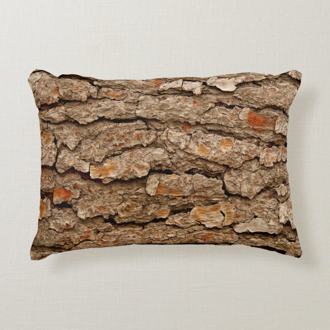 Pine Bark Texture Accent Pillow (Front)