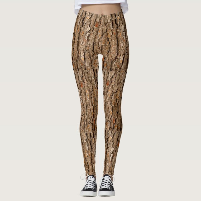 Pine Bark Texture  Leggings (Front)