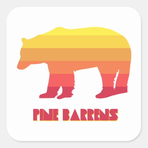 Pine Barrens Bear Square Sticker