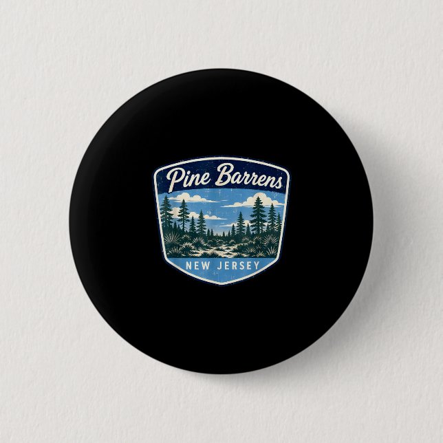 Pine barrens new jersey forest nature outdoor button (Front)