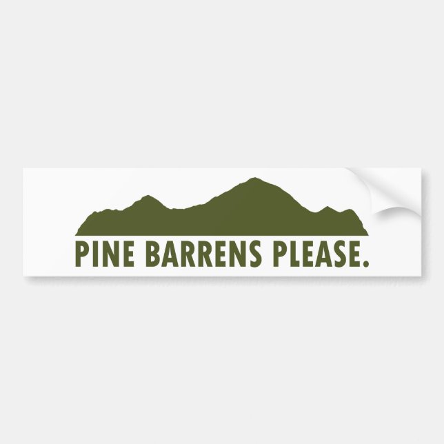 Pine Barrens Please Bumper Sticker (Front)