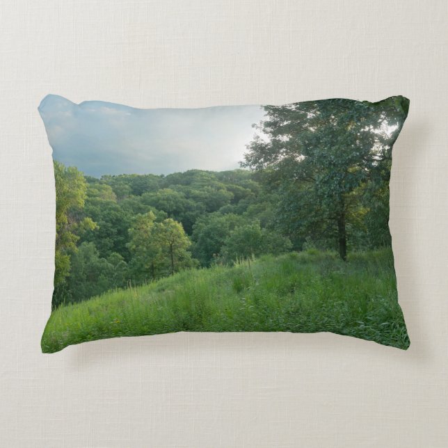 Pine Bend Bluff Overlooking Valley Woodlands Accent Pillow (Front)