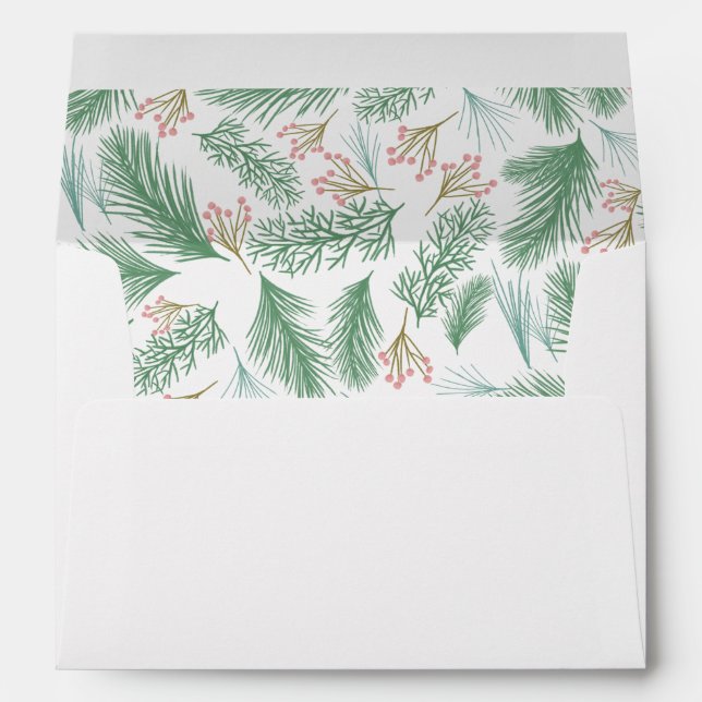Pine Berries Christmas Holiday 5x7 Envelope (Back (Bottom))