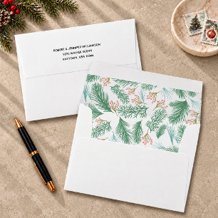 Pine Berries Christmas Holiday 5x7 Envelope