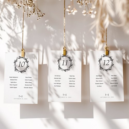 Pine  Berries Wreath Table Numbers  Names Event