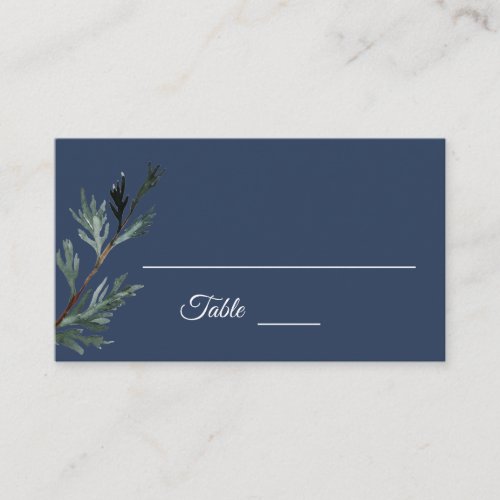 Pine Blue Winter Wedding Place Card