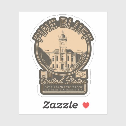 PINE BLUFF ARKANSAS - COMMERCIAL HISTORIC DISTRICT STICKER