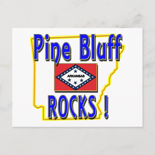 Pine Bluff Rocks ! (blue) Postcard (Front)