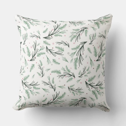 Pine Bough Pattern Throw Pillow _ Large