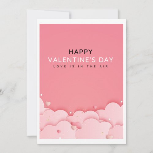 Pine Bough  Red Hearts Valentines Day Card