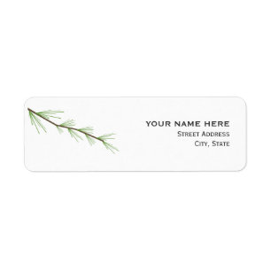 Pine Bough Wedding Address Label