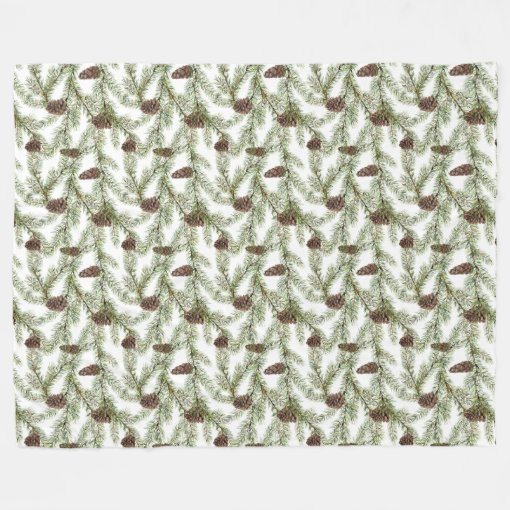 Pine Boughs and Pine Cones Fleece Blanket Zazzle