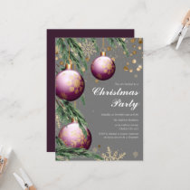 Pine Boughs & Baubles Christmas Party Invitation