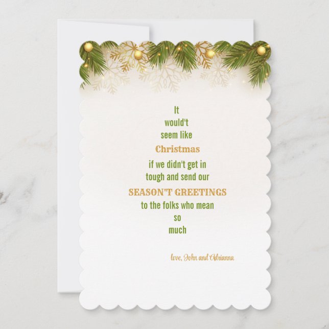 Pine Boughs Holiday Greeting Card (Front)