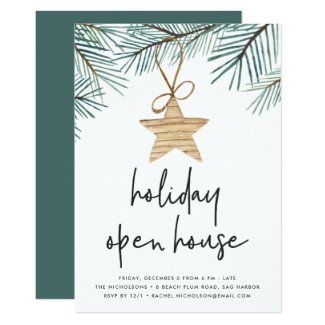 Pine Boughs | Holiday Open House Invitation