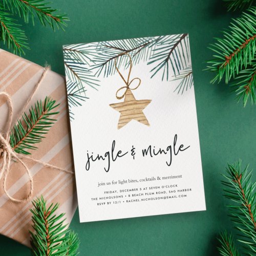 Pine Boughs  Holiday Party Invitation