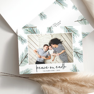 Pine Boughs   Holiday Photo Folded Card