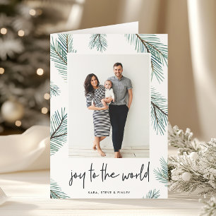 Pine Boughs   Holiday Photo Folded Card
