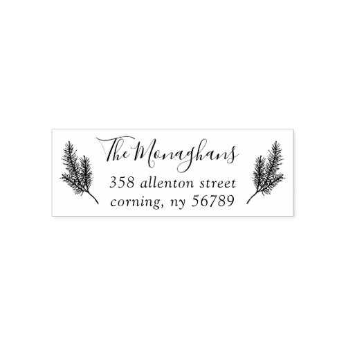 Pine Boughs Return Address Self_Inking Stamp