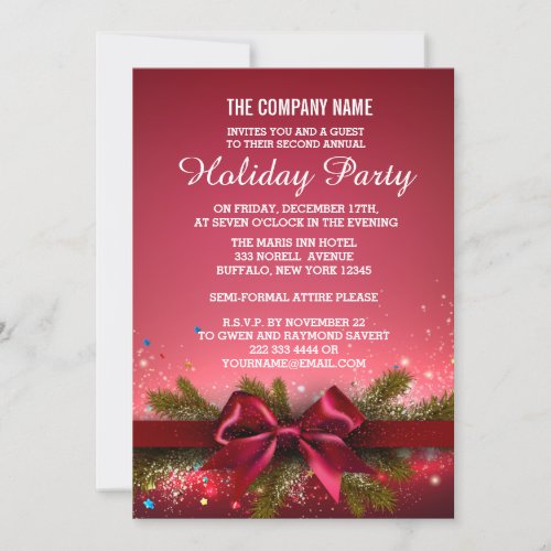 Pine Bows Corporate Party Invitation