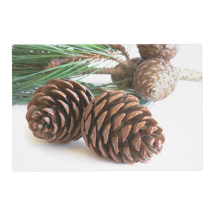 Pine branch and cones placemat