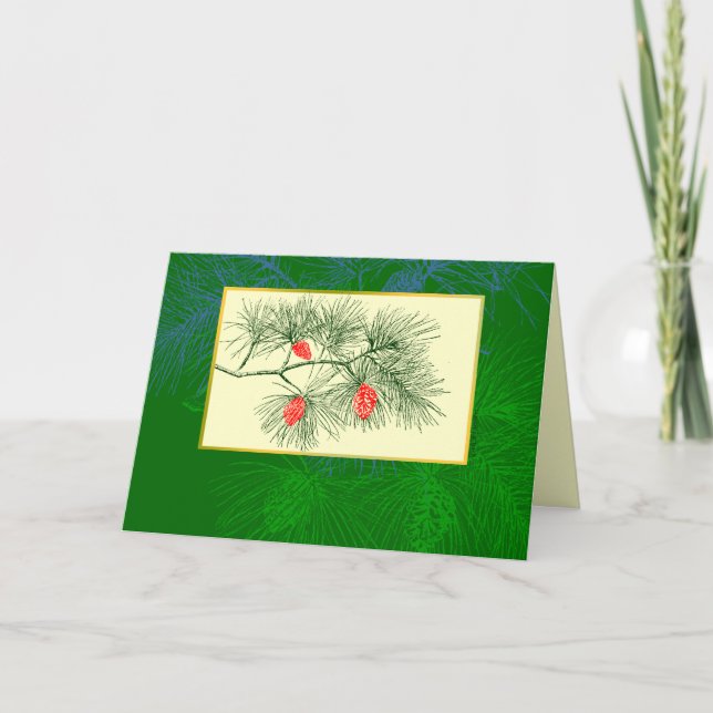 Pine Branch Custom Invitation Card (Front)