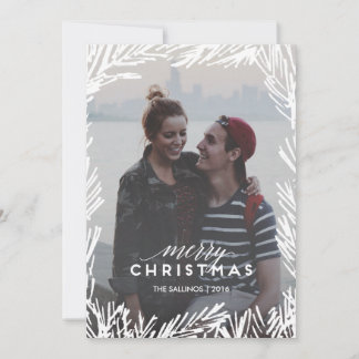 Pine Branch Frame Holiday Card