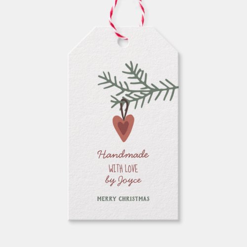 Pine Branch  Ornament _ Handmade with Love Gift Tags