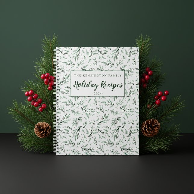 Pine Branch Pattern Holiday Recipe Notebook (Creator Uploaded)