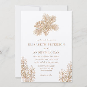 Pine Branch Winter Forest Wedding Invitation
