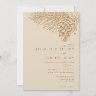 Pine Branch Winter Forest Wedding Invitation