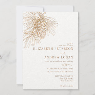 Pine Branch Winter Forest Wedding Invitation