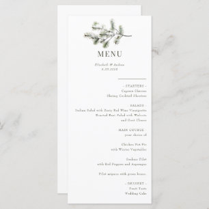 Pine Branch   Winter Forest   Wedding Menu