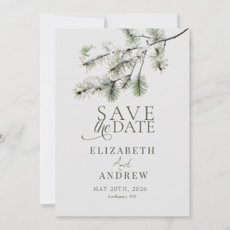 Pine Branch | Winter Forest Wedding Save The Date