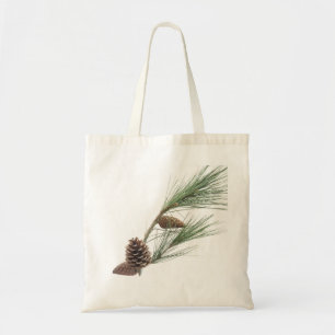 Pine branch with the cones tote bag