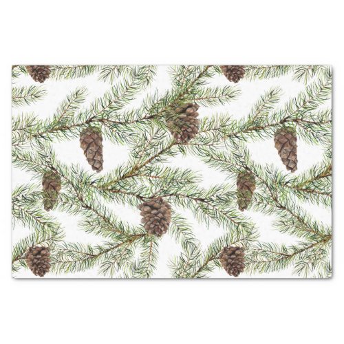Pine branches and cones Christmas New Year Tissue Paper