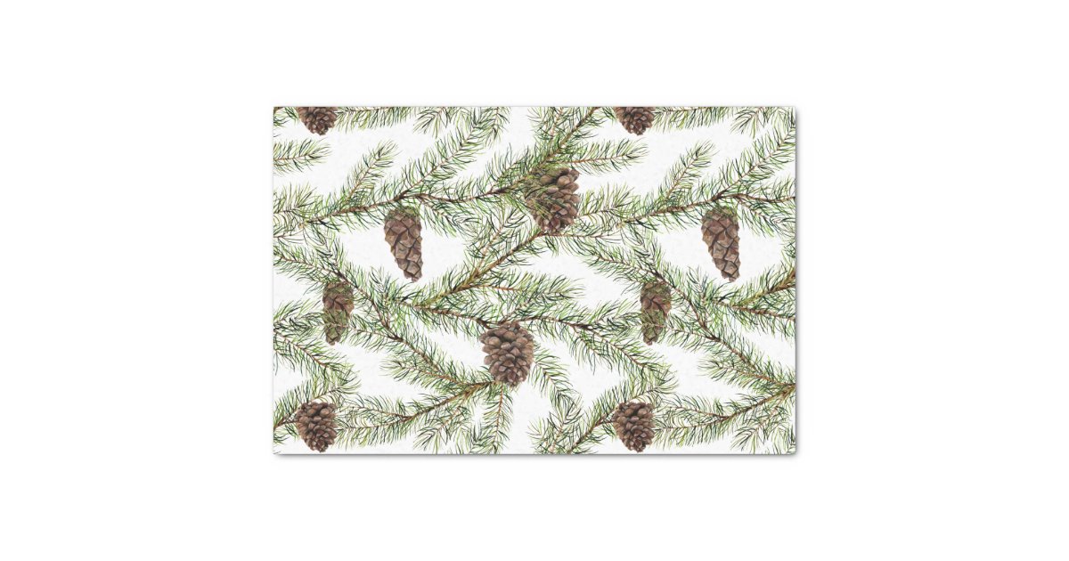  Fir Tree Printed Tissue - Christmas Tissue Paper