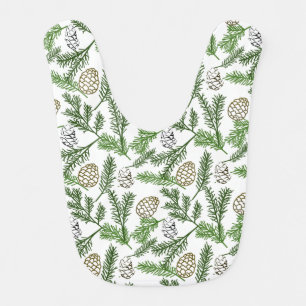 Pine Branches Baby Bib