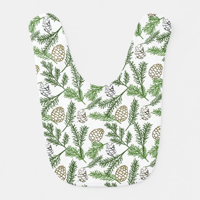 Pine Branches Baby Bib (Front)