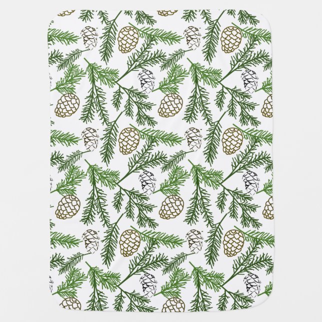 Pine Branches Baby Blanket (Front)