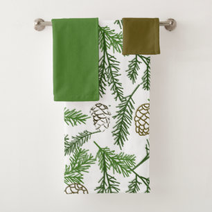 Pine Branches Bath Towel Set