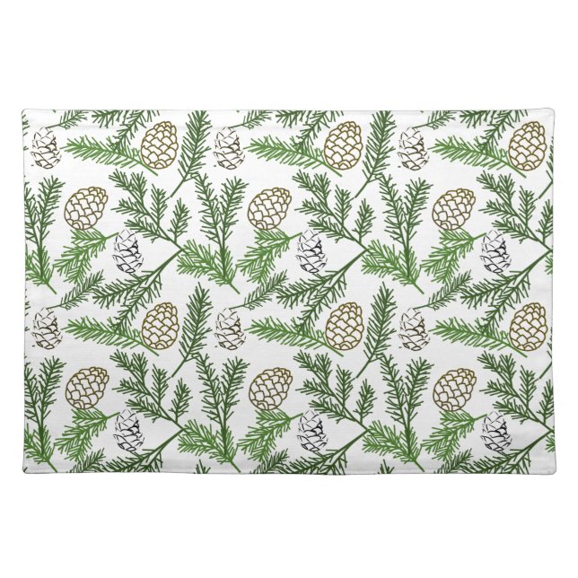 Pine Branches Cloth Placemat (Front)