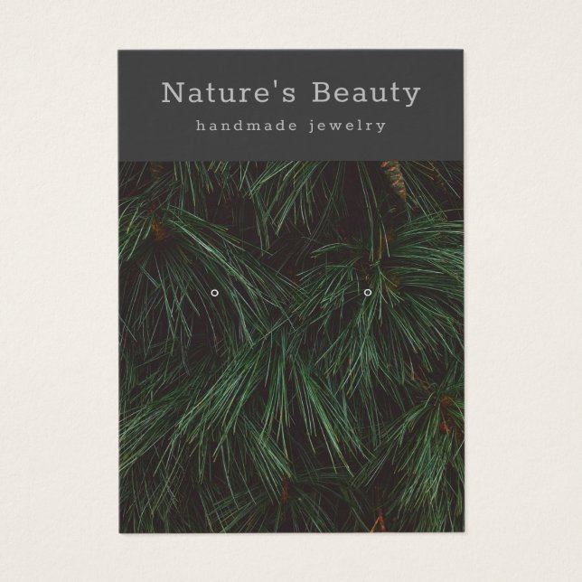 Pine Branches Earring Jewelry Display Card (Front)