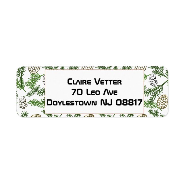 Pine Branches Label (Front)