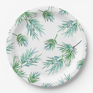 'Pine Branches' Paper Plates