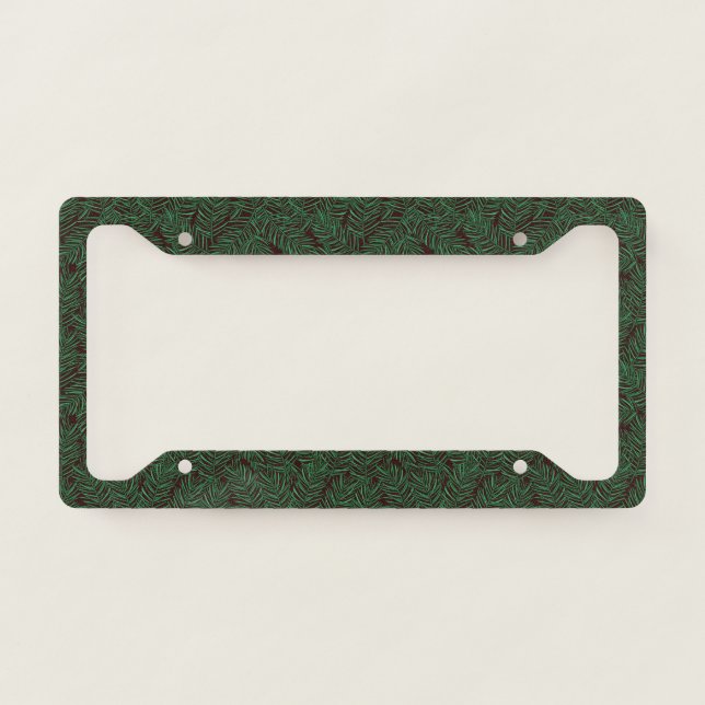 Pine Branches Pattern License Plate Frame (Front)