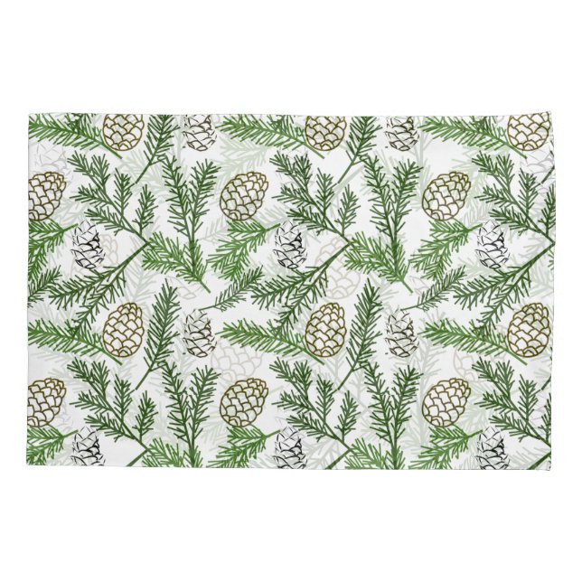 Pine Branches Pillow Case (Back)