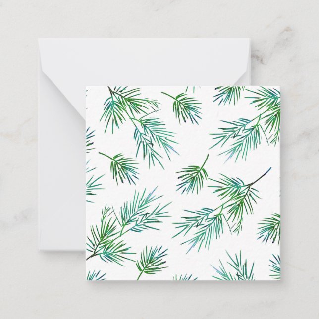 'Pine Branches' Silk Pattern Note Card (Front)